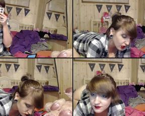 Starisstarving spittin on her titsthen fuckin her pussy n ass with her whip in cam recording 2017-04-14 084403