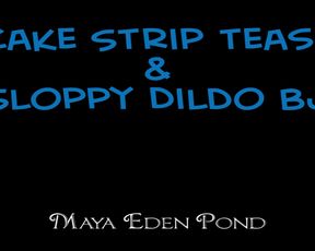 Maya Eden - Stripy-Strip-Tease-and-Sloppy-Dildo-BJ