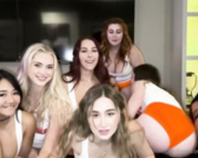 Coco_loma Huge orgy in hooters outfits! 7 girls 4 cocks