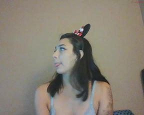 micky eared woman watches american anime