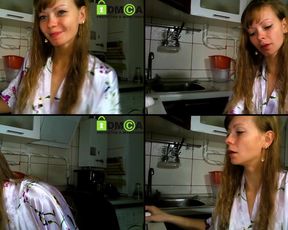 Flower_girl1 fucking and choking on her dildo two fingers in the ass fuck and licking the creaher pussy juices off in cam recording 2017 Oct 13_010146
