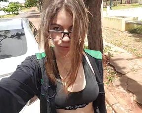 Teen Flashig and Masturbating in the park