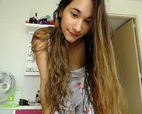 tinny Kate hairy pussy double dildo open part.1
