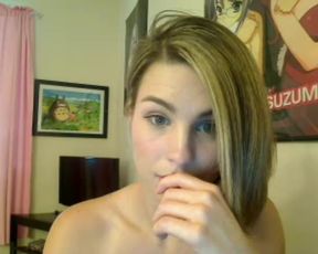 Labia blond Buni  2016 play dildo part.8