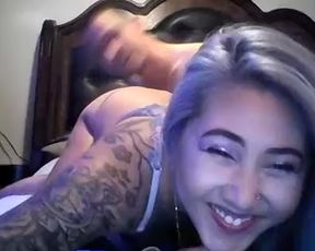 sexy purple haired babe fuck and cum