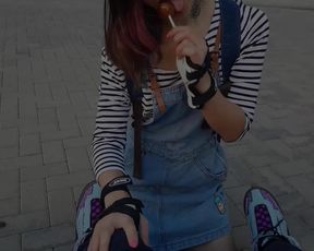 AsianDreamX HORNY ROLLER PUBLIC FLASHING plug dildo