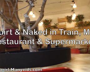 Littlesubgirl Naked in Train Mall Restauran Supemarket 2