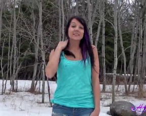 Andi Shows Off in The Woods