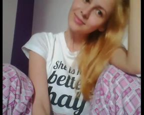 beautiful blonde bate in pajama bottoms WHO IS SHE?