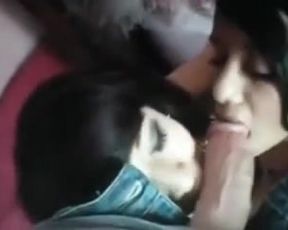 amateur double blowjob