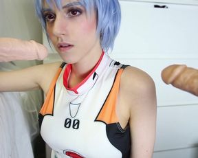 Lana_Rain Slutty-Double-Blowjob-w-Ayanami-Rei in private premium video