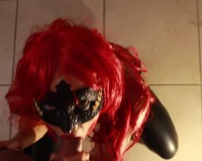 SecretCrush - Teen Redhead Latex Vixen Gives POV Sloppy Slobbery Blowjob! private premium video
