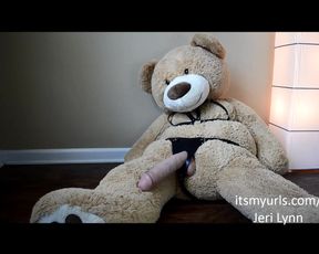 Gorgeous brunette have sex w Teddy Bear