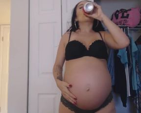 Pregnant brunette