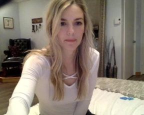 gorgeous blond shows beautiful tits
