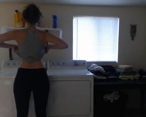 Banks laundry room dildo nude tease