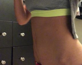 bikini brunette fit workout tits