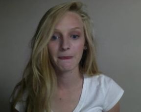 amazing blond takes off top shows perfect breasts