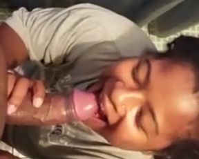 Trini girl sucking guy off in shower-room