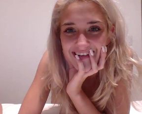 amazing little blond strokes cock