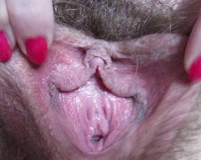 Extreme Close up on my Hairy Pussy and Big Clit