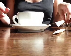 Fucking in the Toilet in a Pizzeria - Sex after Coffee