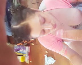 Making this Big Cock Cum on Cassie K's  Big Tits!