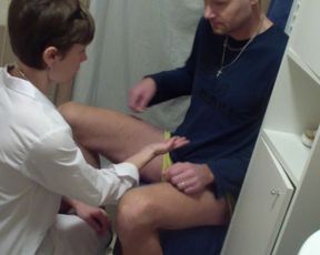 Mrs. Doctor Learns and Control Man´s Erection, Orgasm and Wear Panties