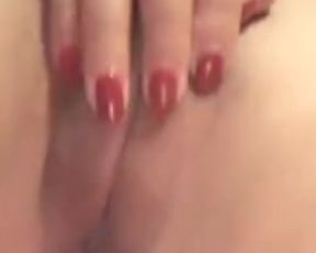 Chinese babe slaps her fat pussy