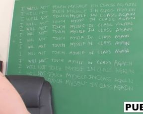 Petite Bubble Butt Casey Stays after School to Satisfy her Pussy