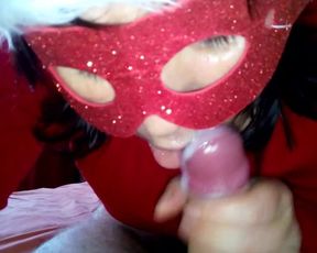 Christmas Blowjob with Cum in Mouth HOT Mom and Step Son