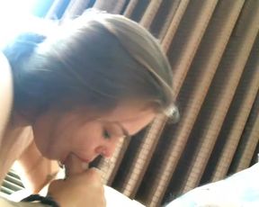 sexy cock sucking cum facial cumshot tits