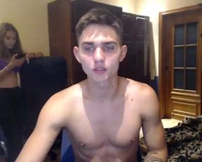 luck guy cums on hot girl ass