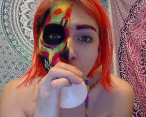 LittleLexaDT - deepthroat dildo blowjob, gagging