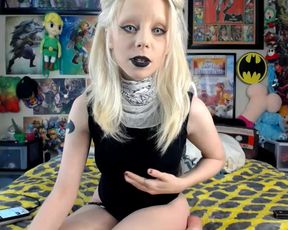 goldengoddessxxx, blonde, punk, tats, fingering