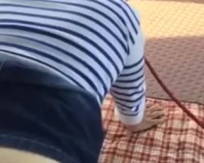 asian slave dog leashed and fucked in public